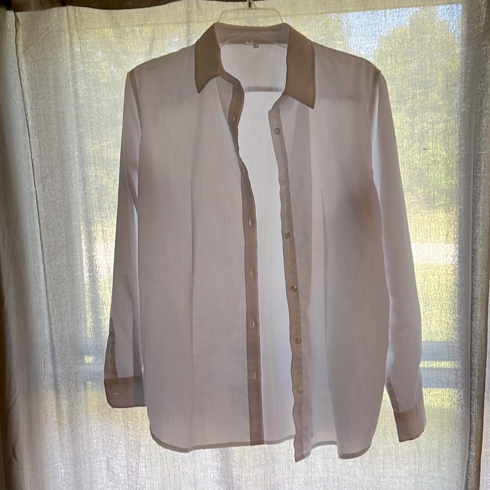 SZ L white button down shirt